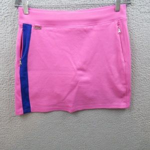 Ralph Lauren Golf Womens Skort Medium Pink Blue Mini Active Stretch Zip Pockets